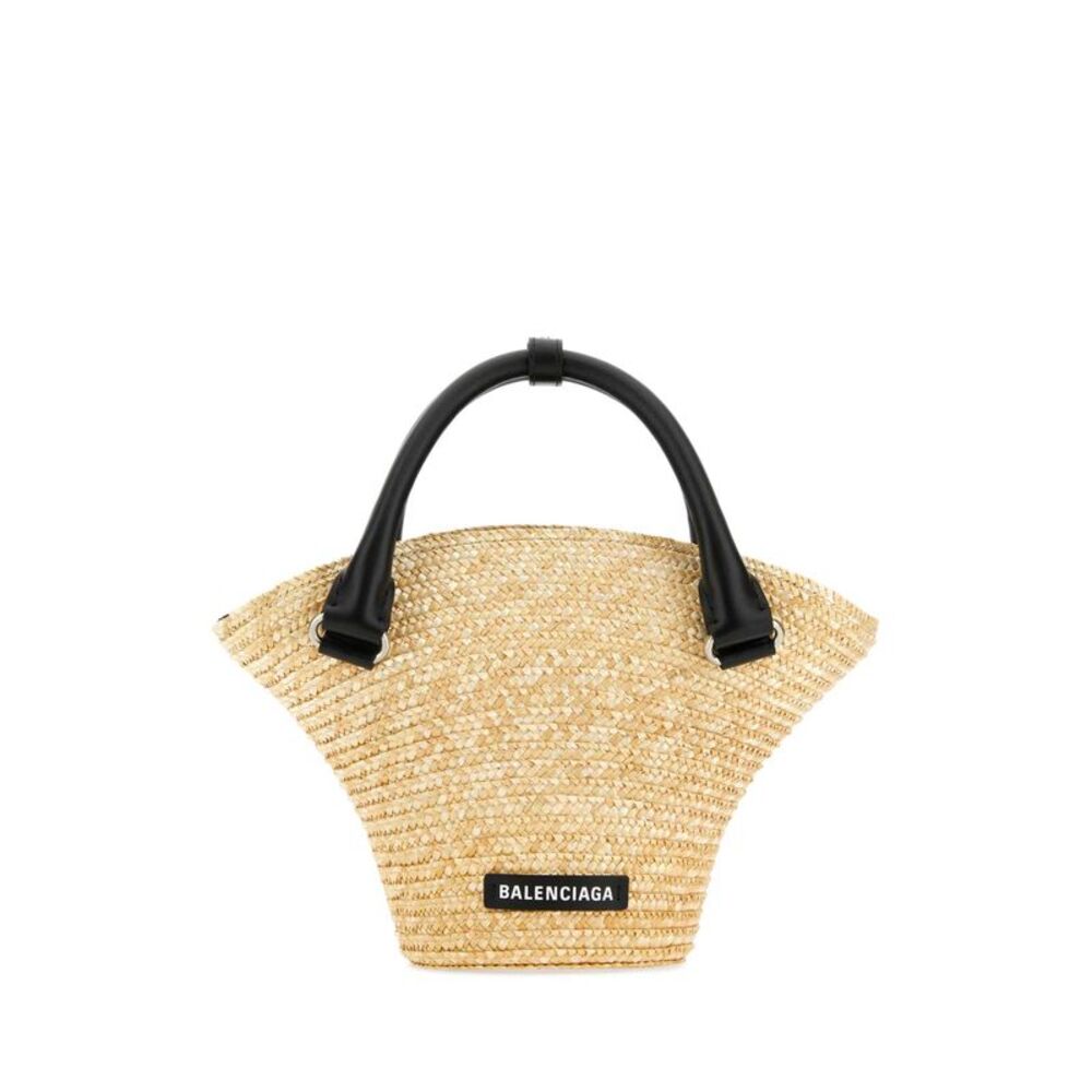 Balenciaga Women Straw Mini Beach Handbag